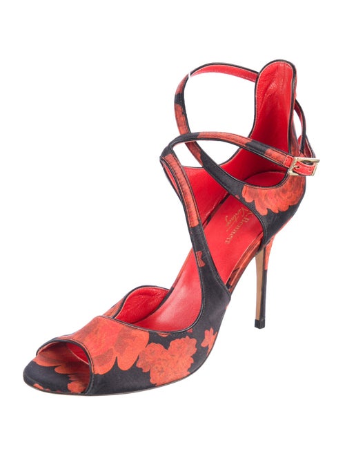 L.K. Bennett Satin Floral Print D'Orsay Pumps