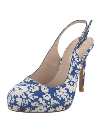 L.K. Bennett Canvas Floral Print Slingback Pumps