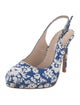 L.K. Bennett Canvas Floral Print Slingback Pumps