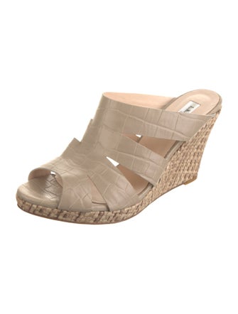 L.K. Bennett Embossed Leather Espadrilles