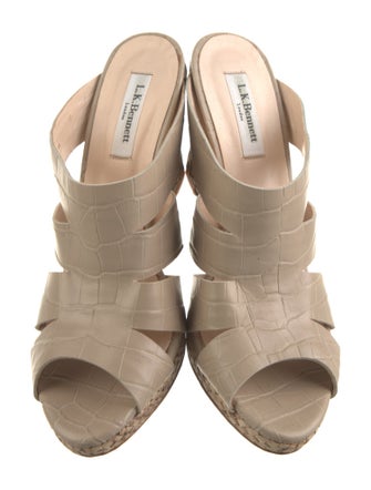 L.K. Bennett Embossed Leather Espadrilles