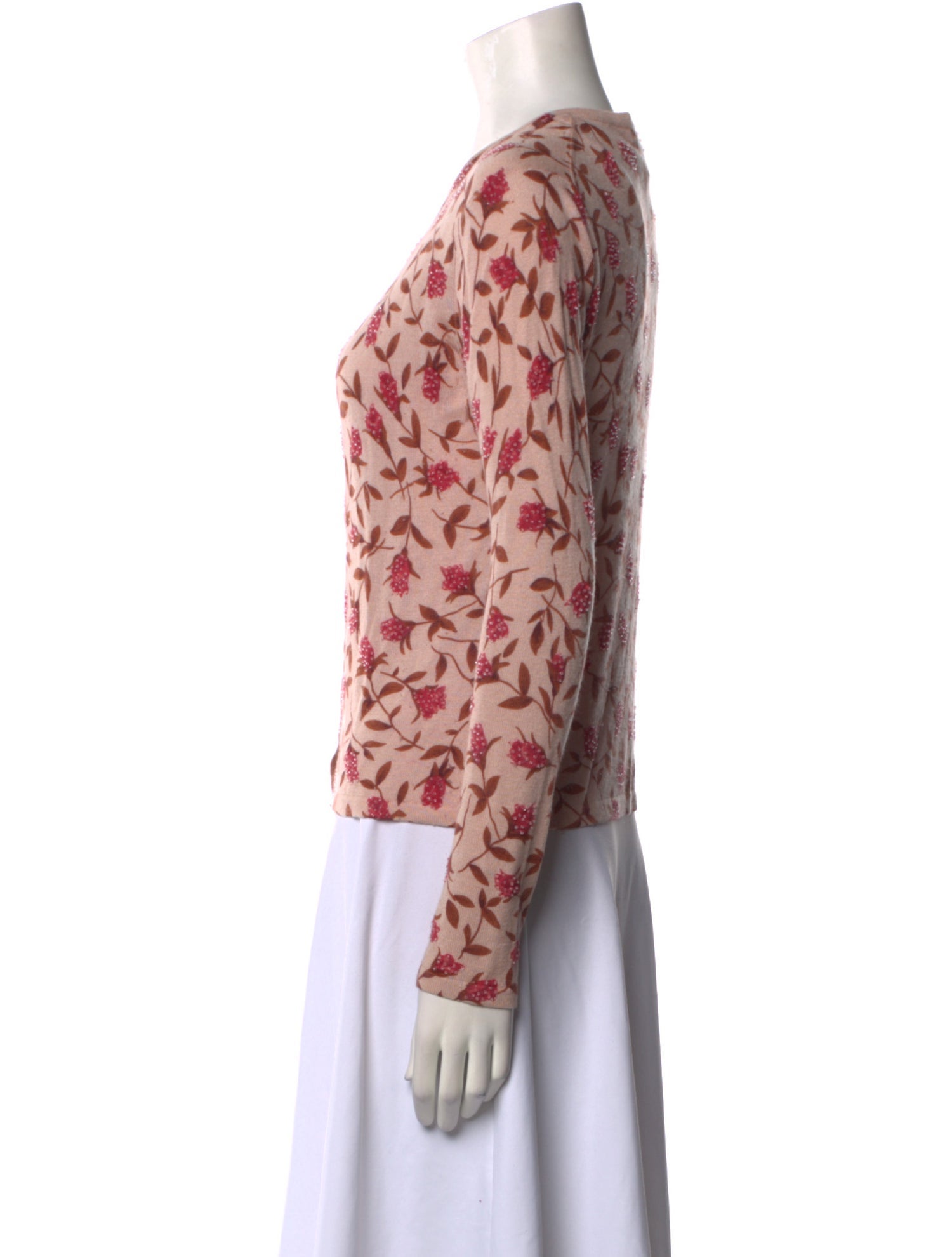 L.K. Bennett Silk Printed Sweater