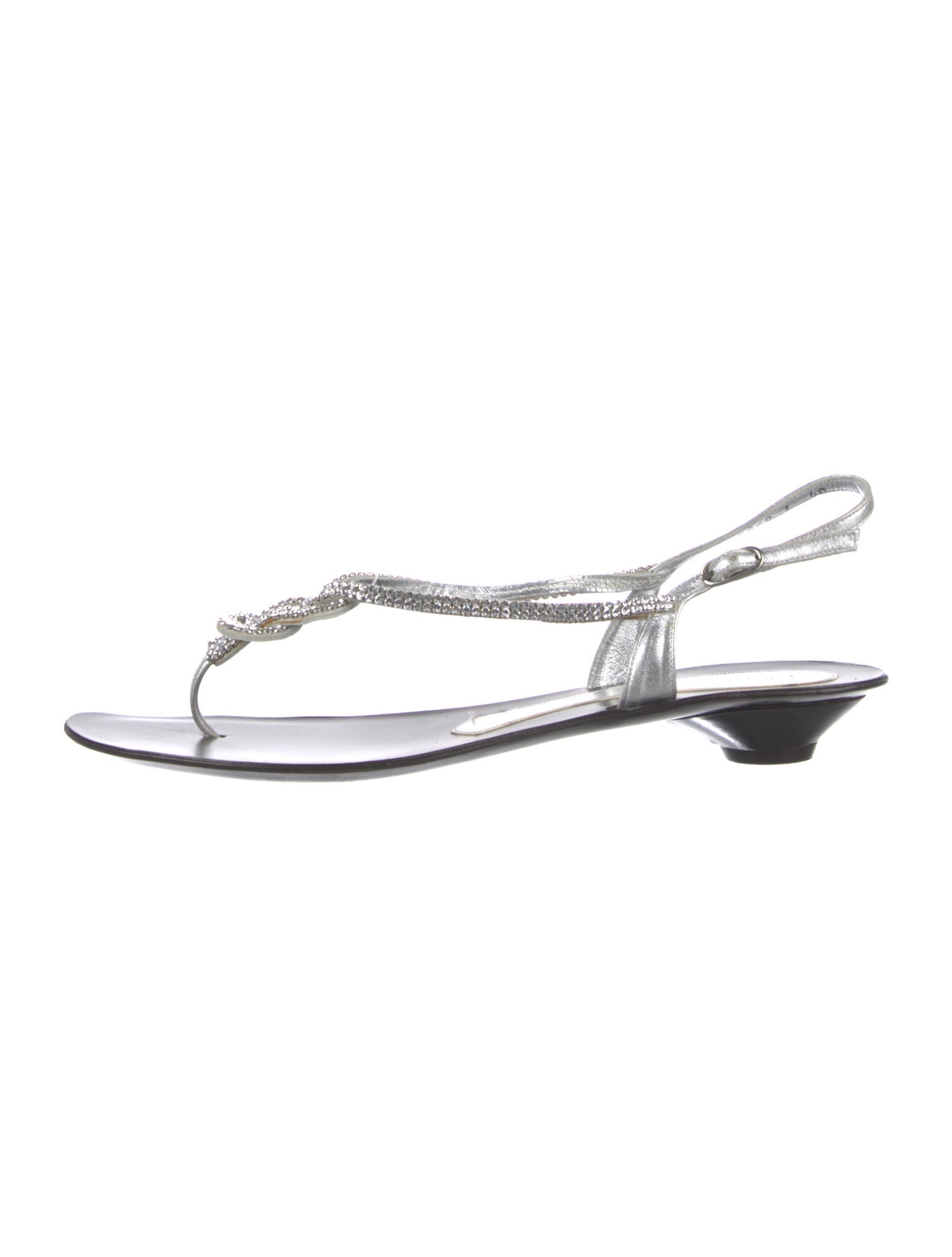 L.K. Bennett Leather Crystal Embellishments Sandals