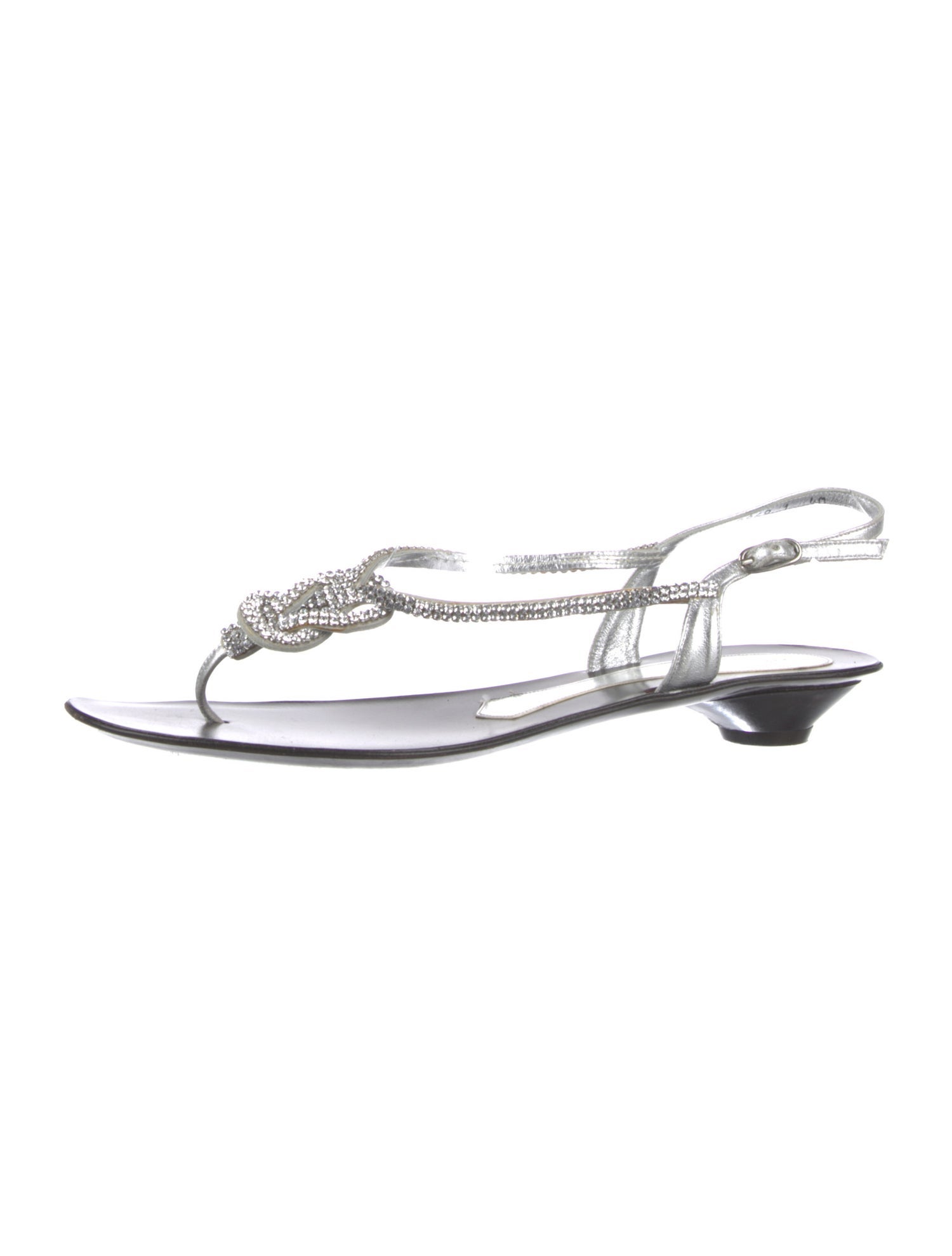 L.K. Bennett Leather Crystal Embellishments Sandals