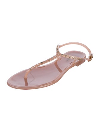 L.K. Bennett Rubber Studded Accents T-Strap Sandals