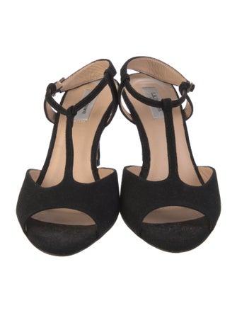 L.K. Bennett Suede T-Strap Sandals