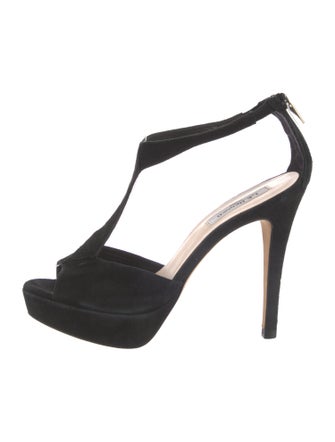 L.K. Bennett Suede T-Strap Pumps