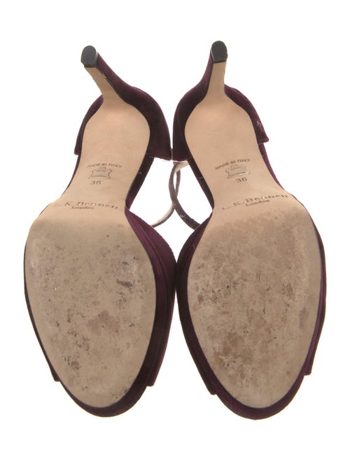 L.K. Bennett Velvet Leather Trim Embellishment D'Orsay Pumps