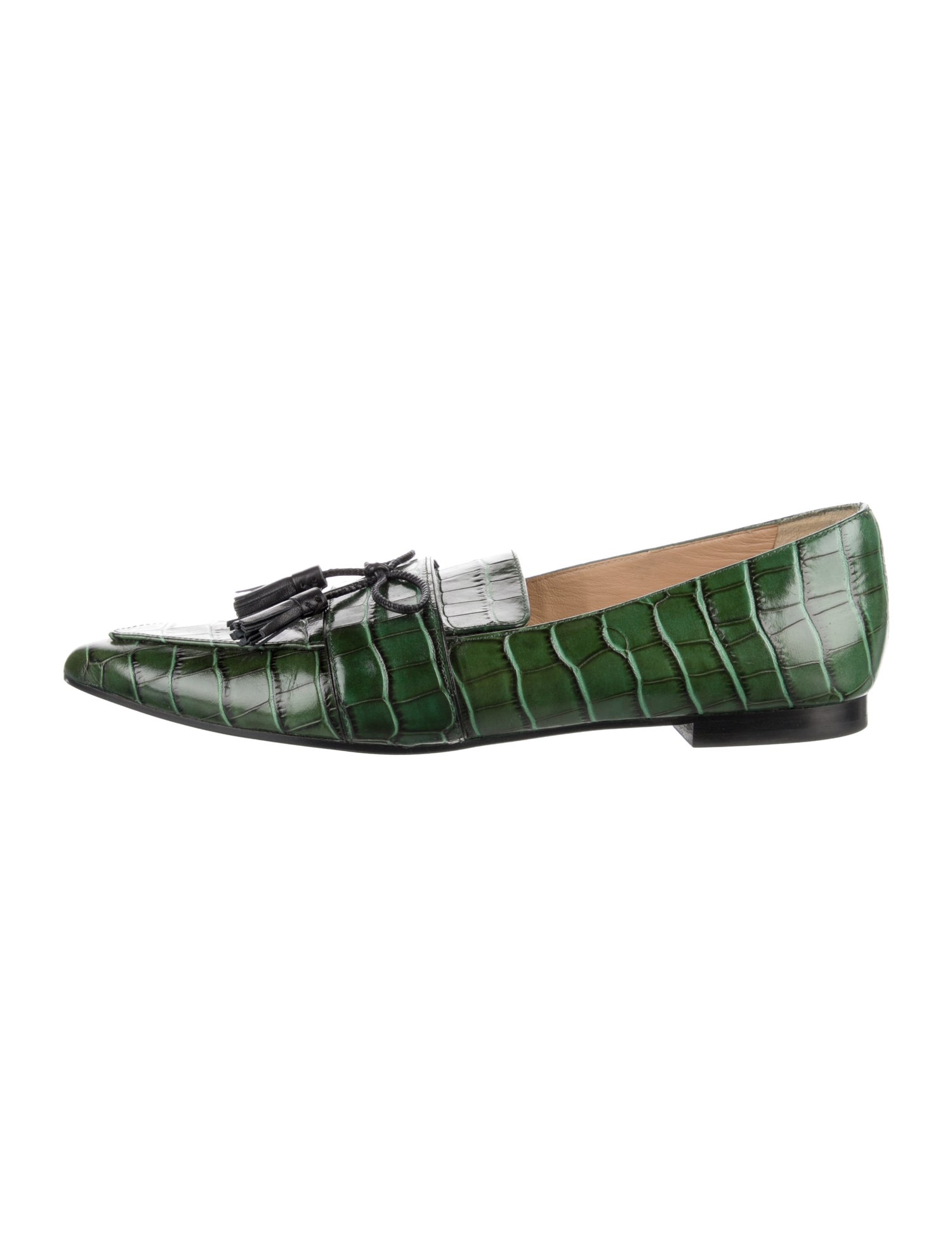 L.K. Bennett Crocodile Bow Accents Loafers