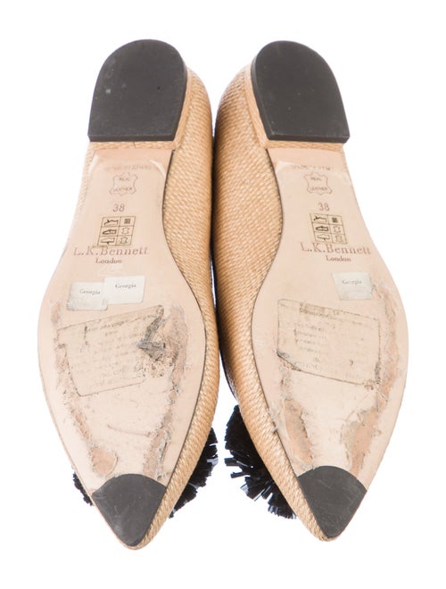 L.K. Bennett Raffia Crystal Embellishments Flats