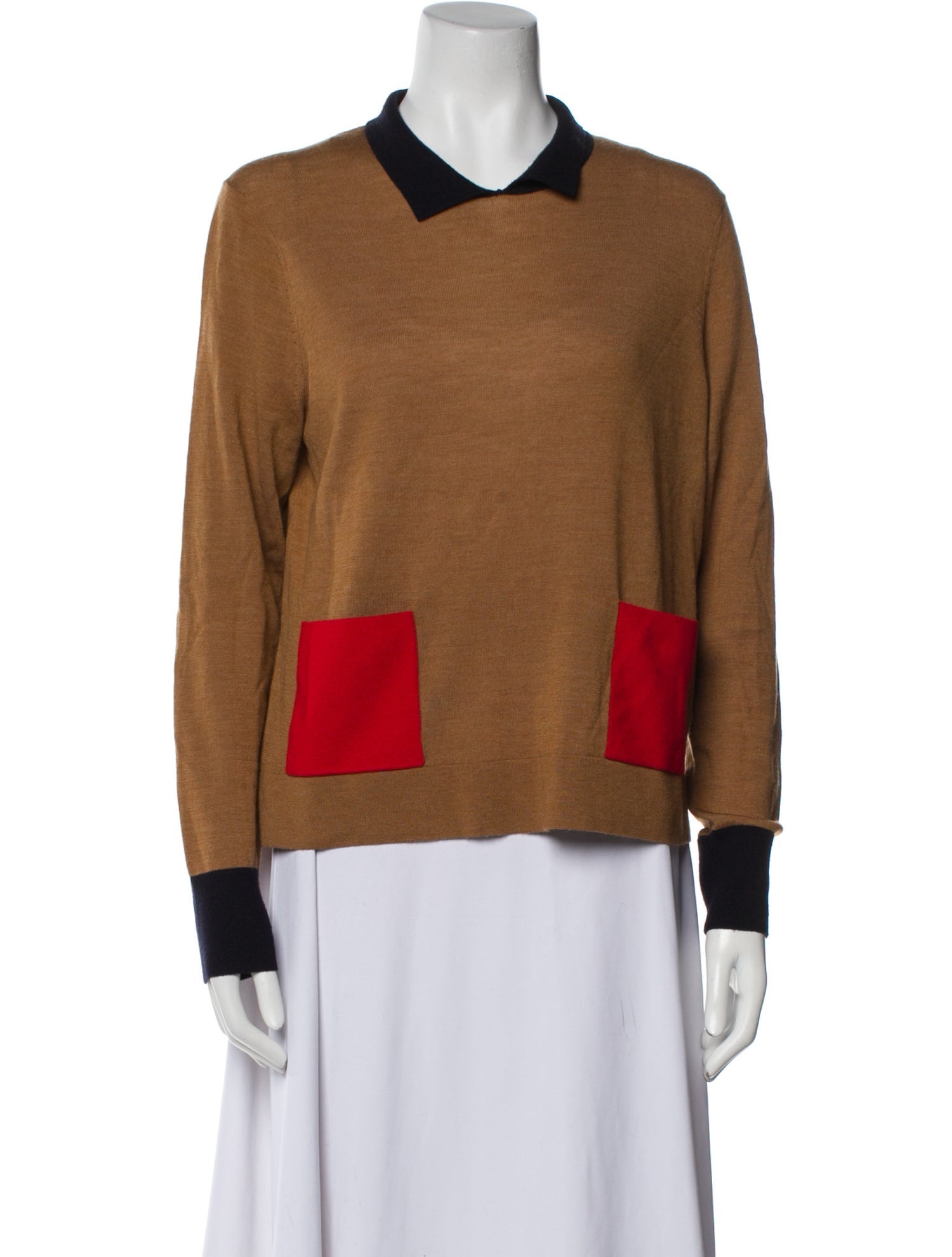 L.K. Bennett Wool Colorblock Pattern Sweater