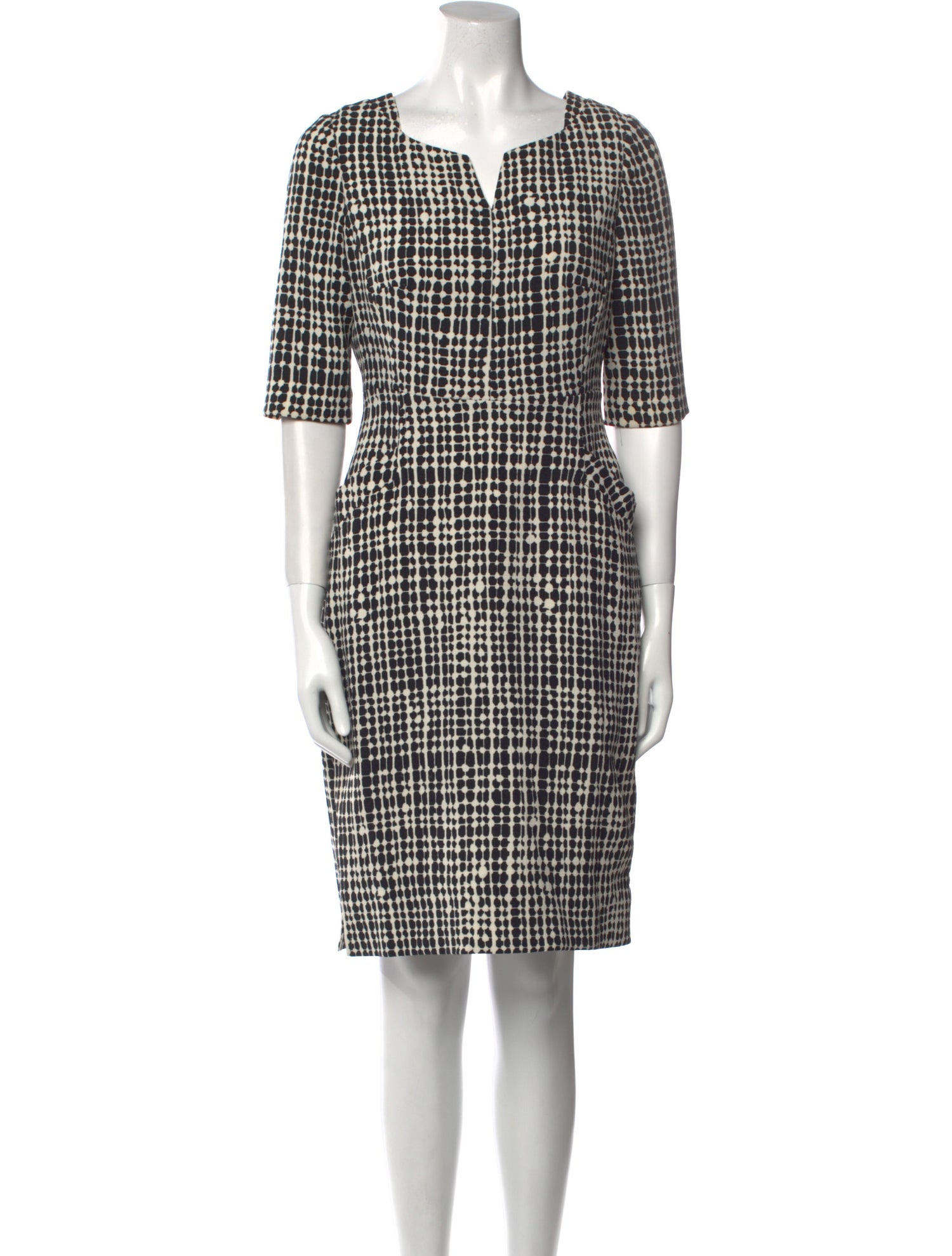 L.K. Bennett Plaid Print Knee-Length Dress