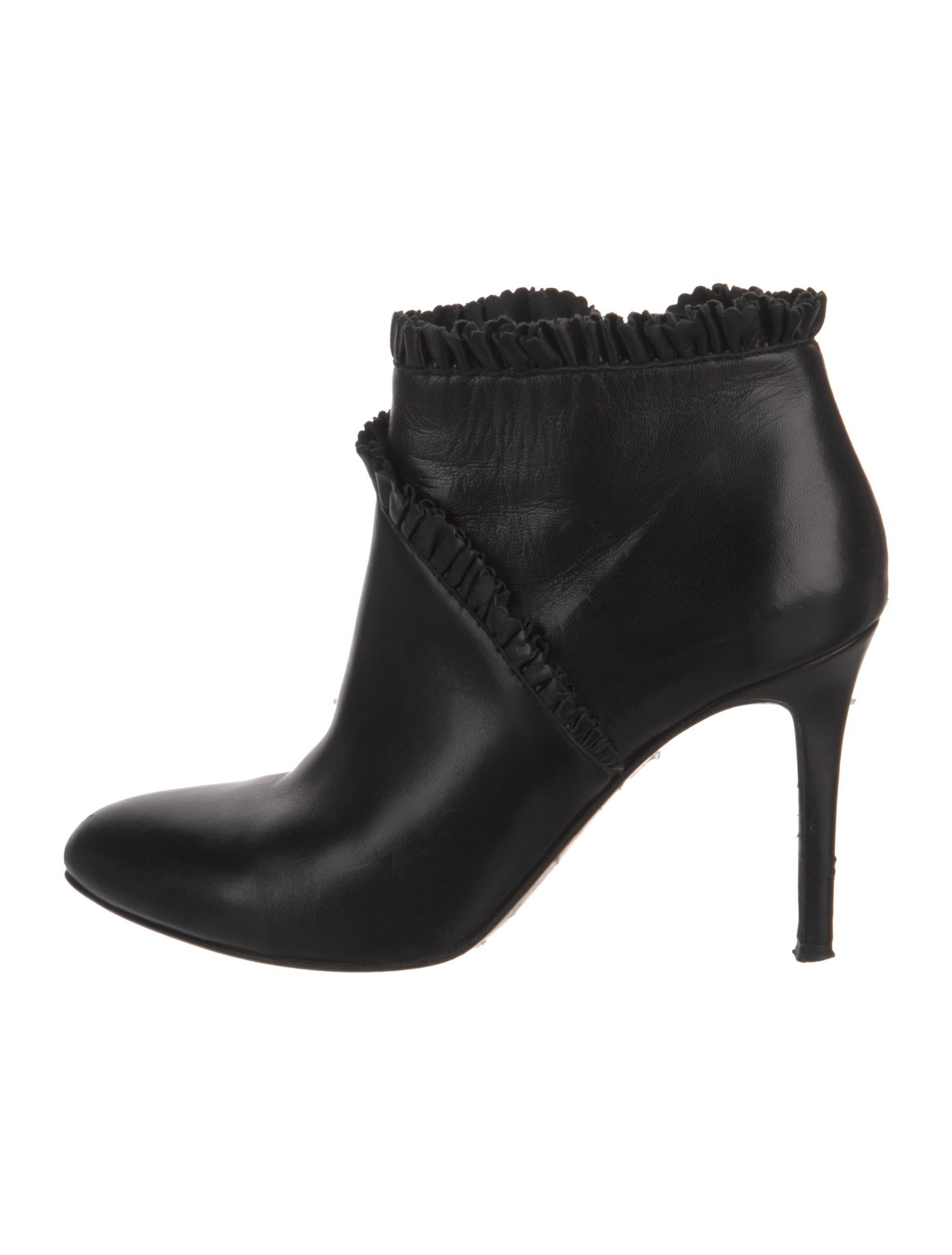 L.K. Bennett Leather Ruffle Embellishment Boots