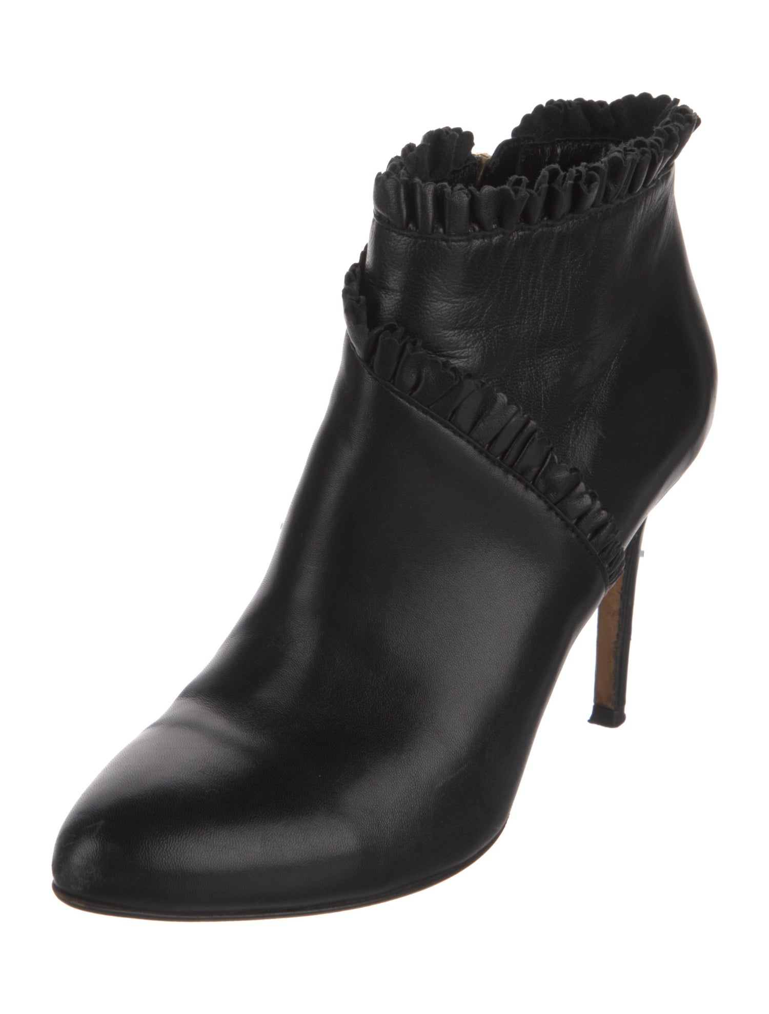 L.K. Bennett Leather Ruffle Embellishment Boots