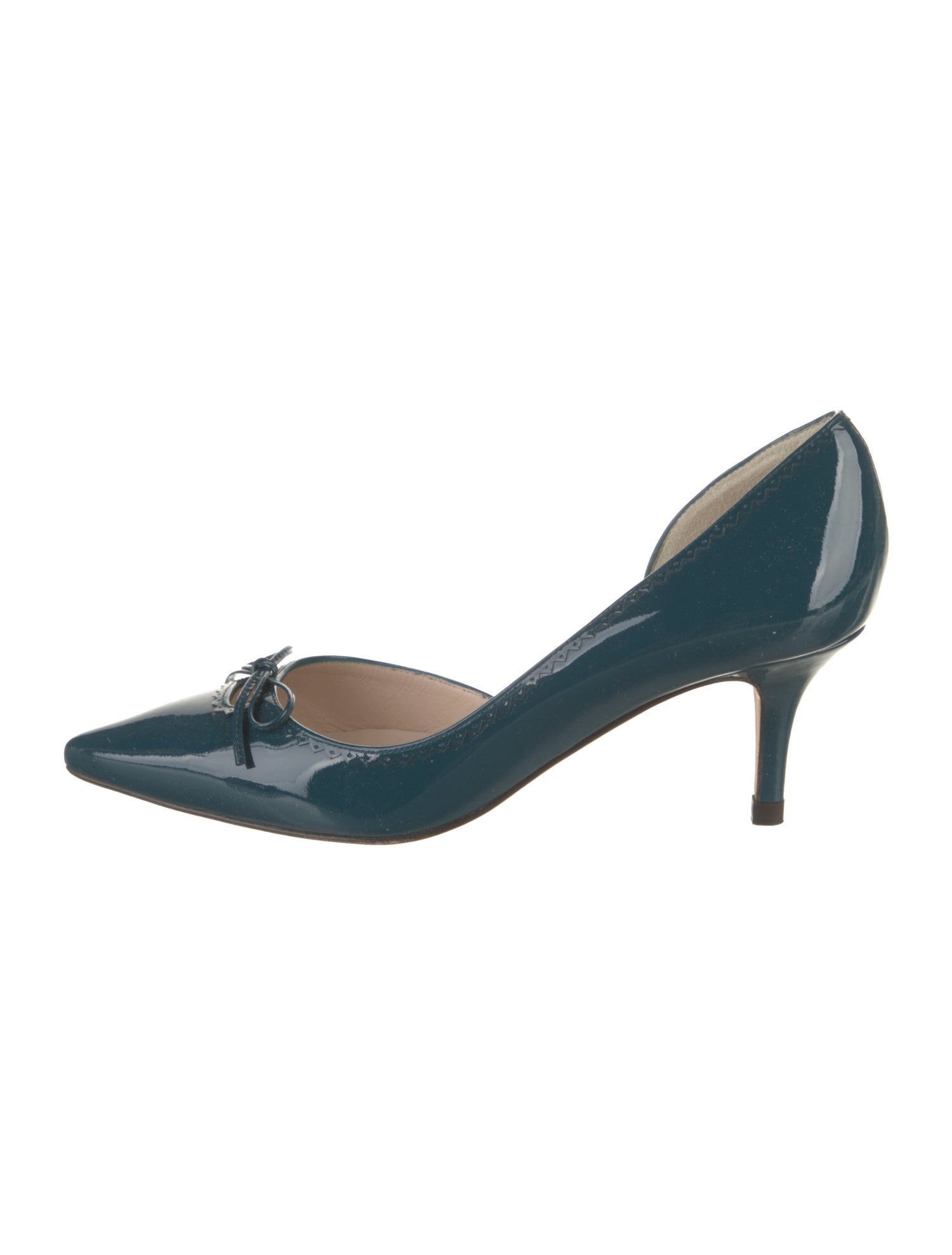 L.K. Bennett Patent Leather Bow Accents D'Orsay Pumps