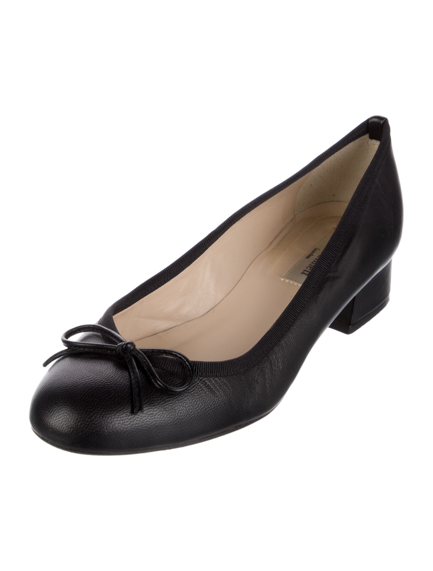 L.K. Bennett Leather Bow Accents Ballet Flats