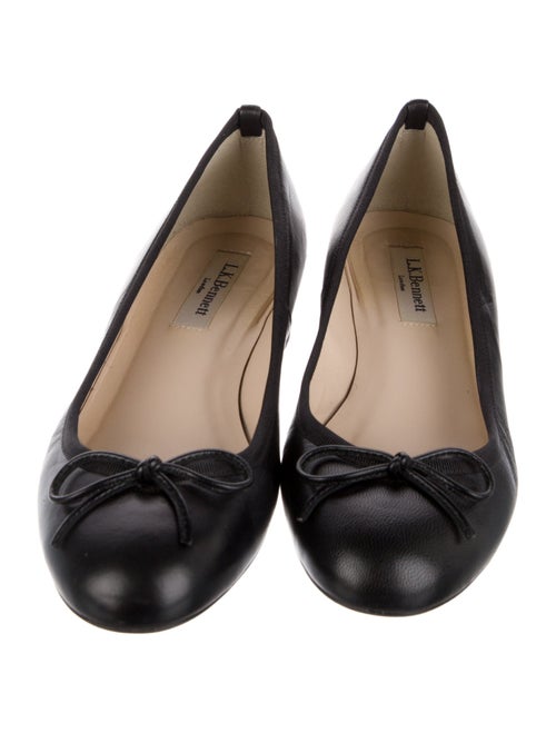 L.K. Bennett Leather Bow Accents Ballet Flats