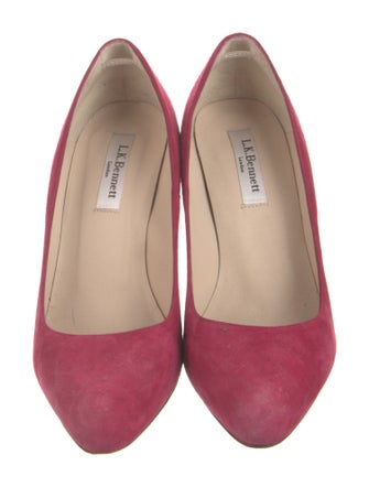L.K. Bennett Suede Embroidered Accent Pumps
