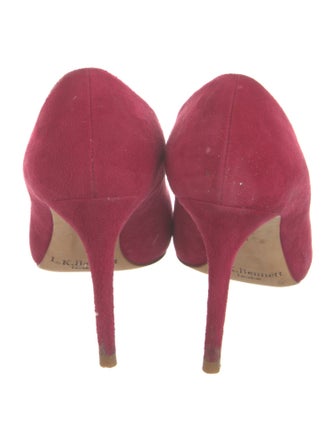 L.K. Bennett Suede Embroidered Accent Pumps