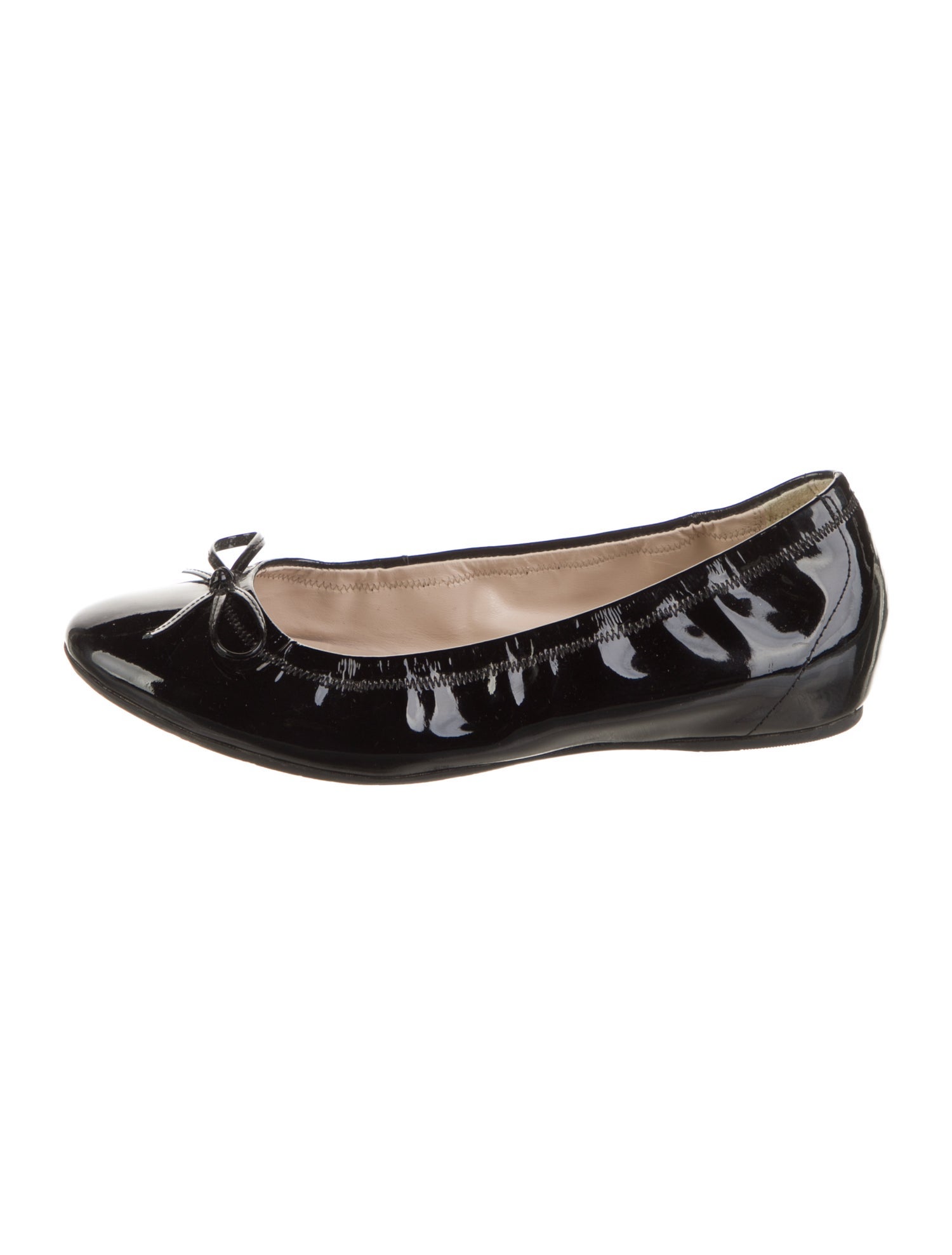 L.K. Bennett Patent Leather Bow Accents Ballet Flats