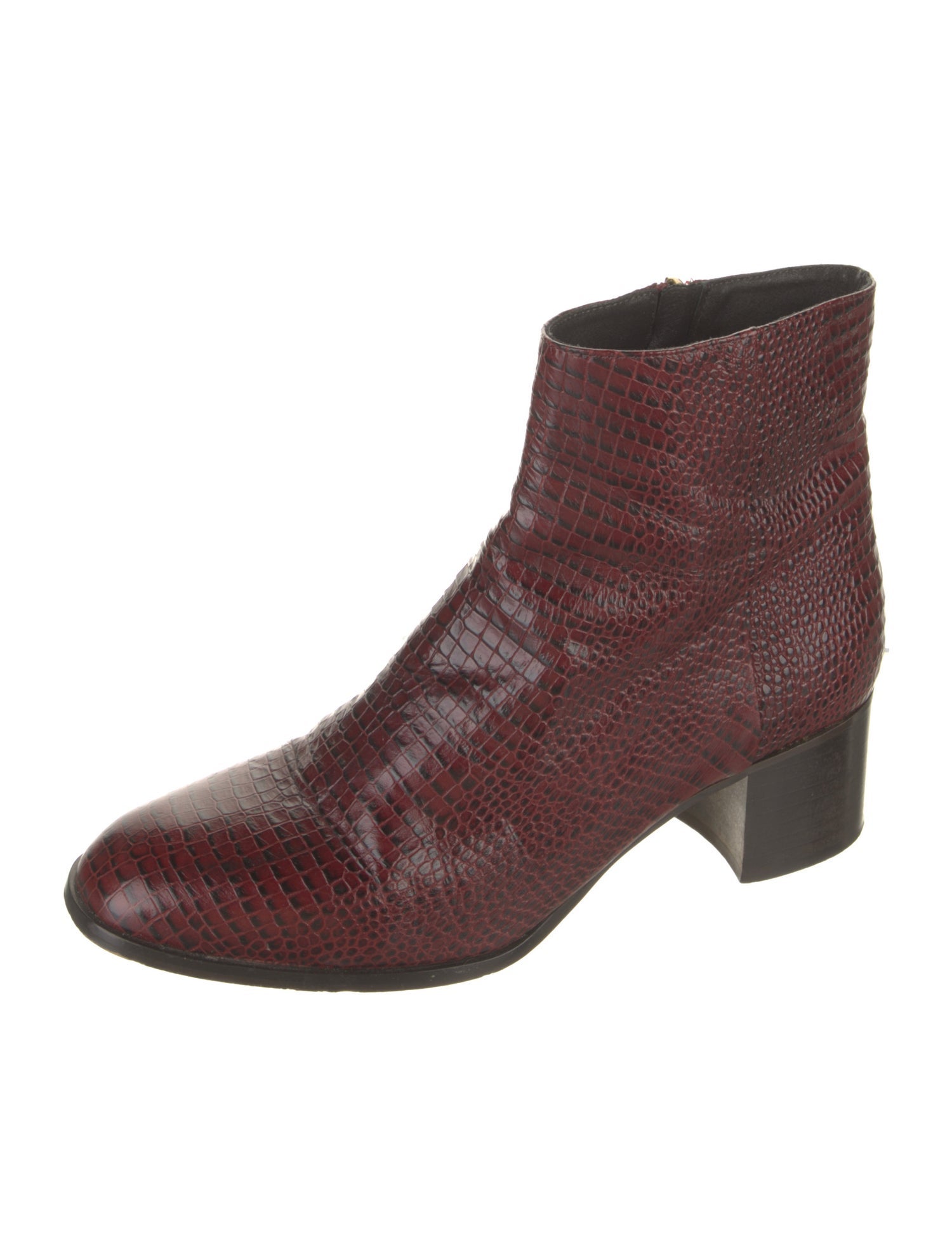 L.K. Bennett Embossed Leather Animal Print Boots