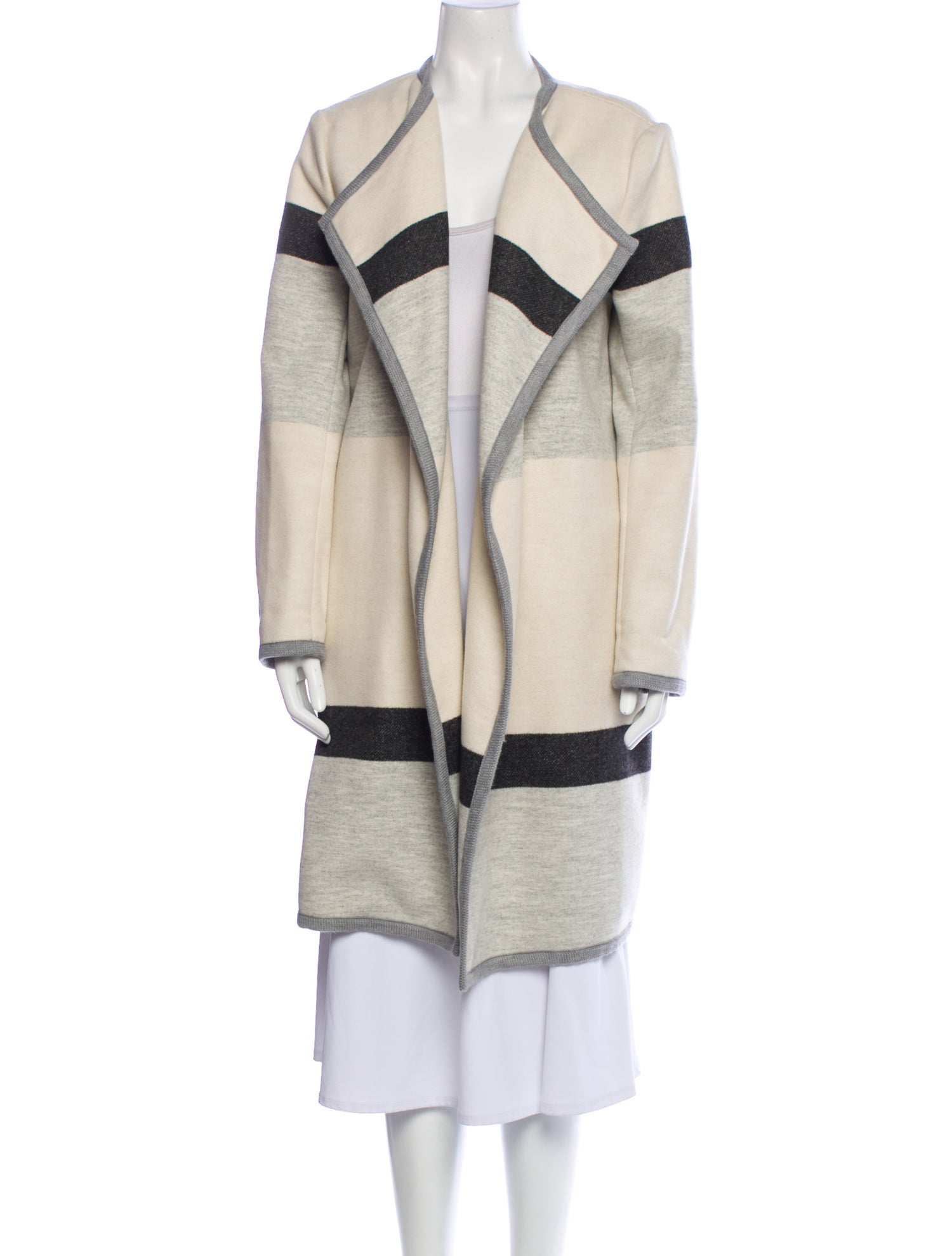L.K. Bennett Wool Colorblock Pattern Coat