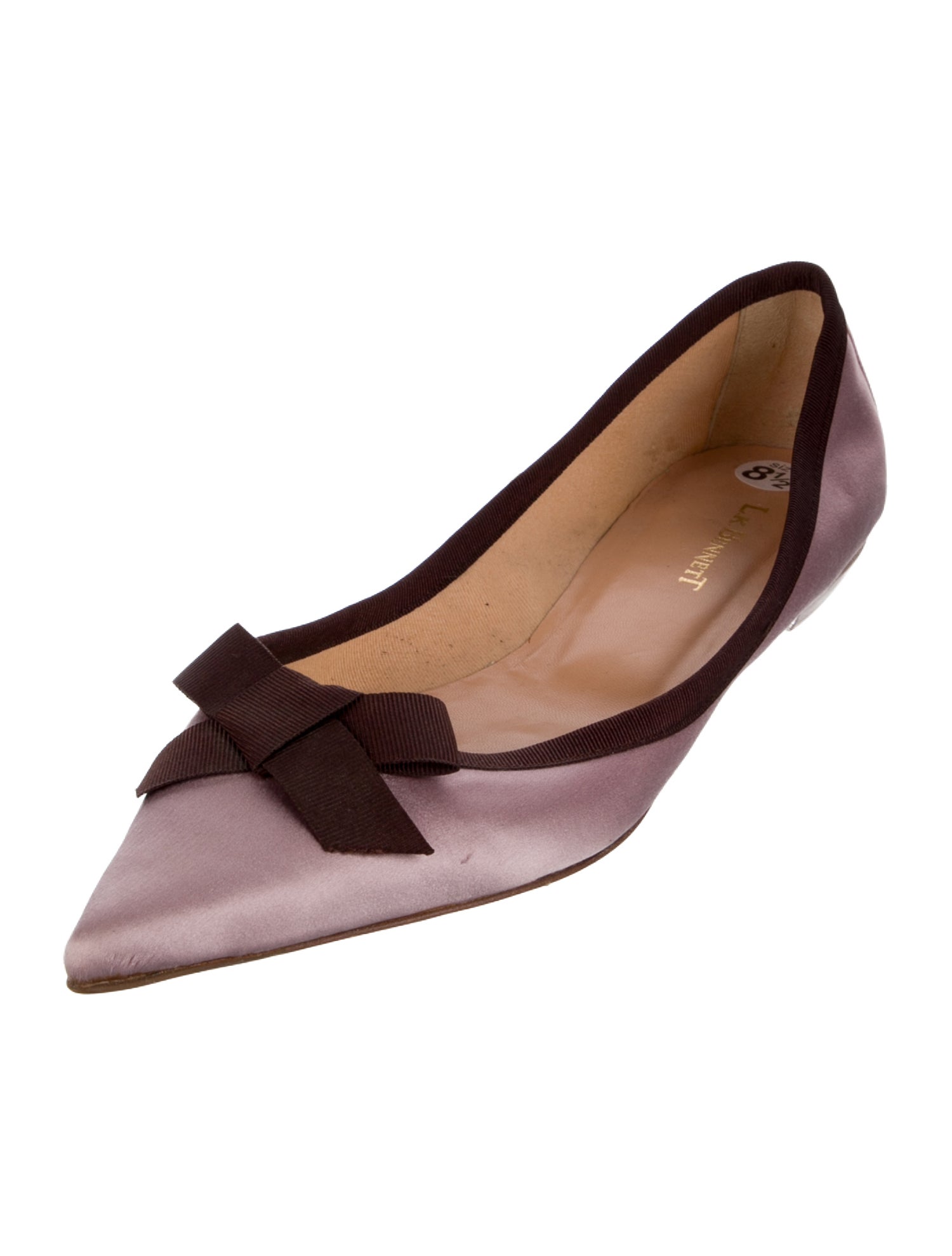 L.K. Bennett Satin Bow Accents Ballet Flats