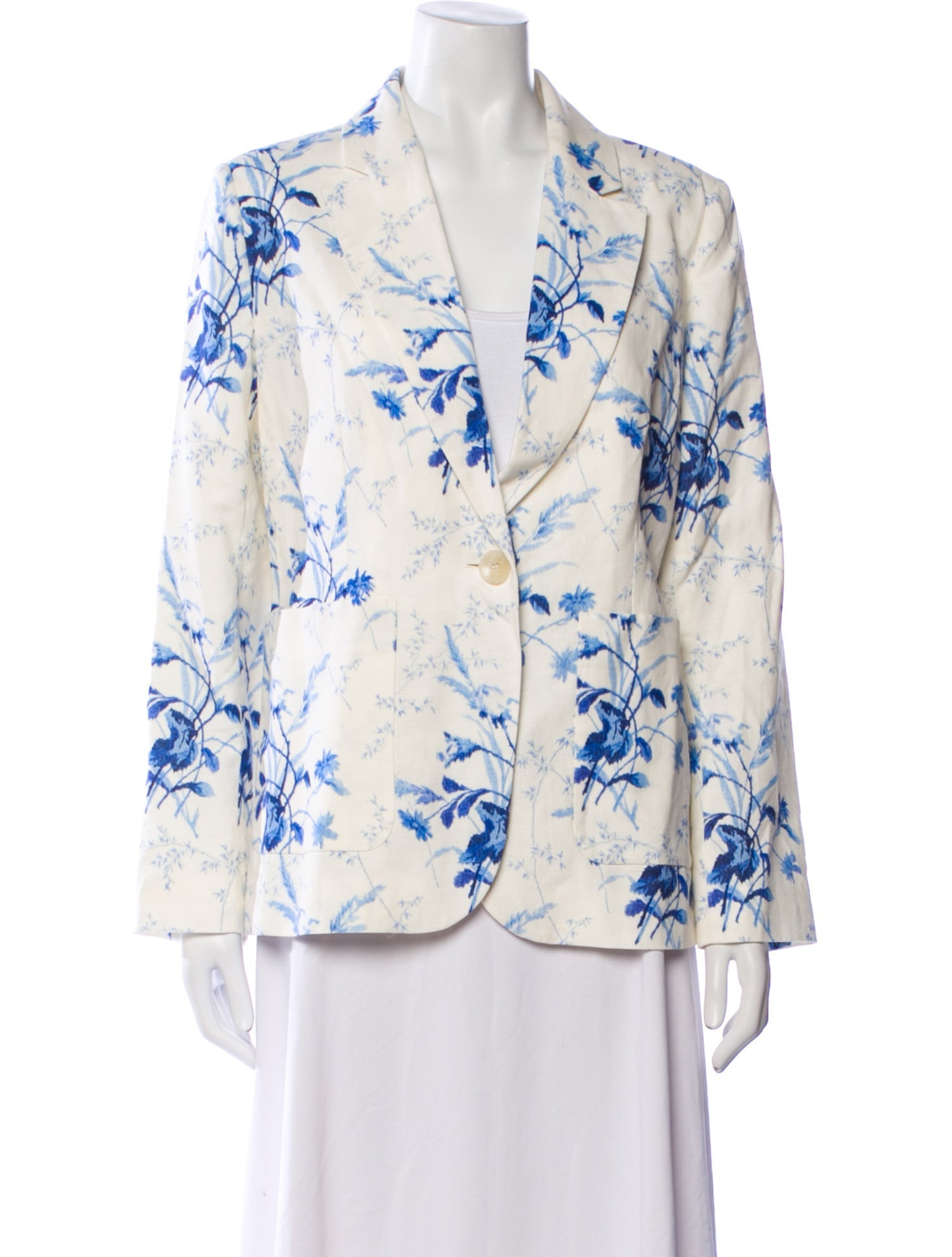 L.K. Bennett Linen Floral Print Blazer