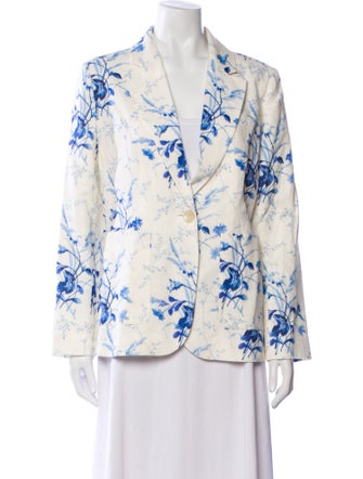 L.K. Bennett Linen Floral Print Blazer
