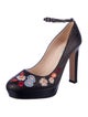 L.K. Bennett Straw Floral Print Pumps