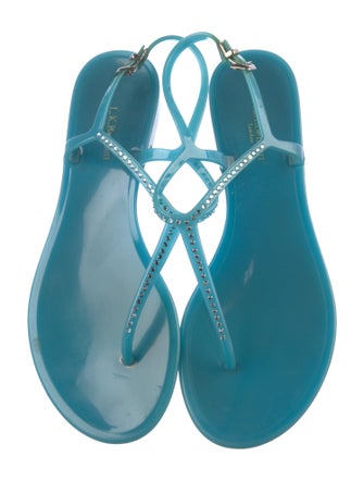 L.K. Bennett Rubber T-Strap Sandals