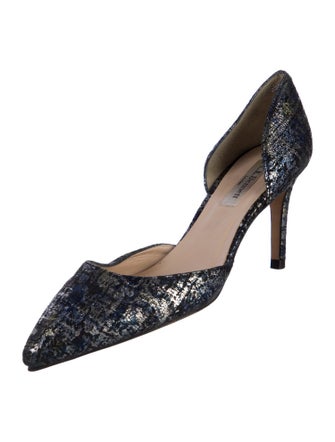 L.K. Bennett Suede Printed D'Orsay Pumps
