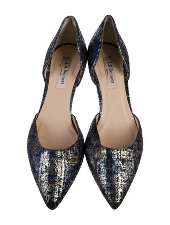 L.K. Bennett Suede Printed D'Orsay Pumps