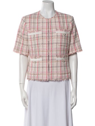 L.K. Bennett Tweed Plaid Print Jacket