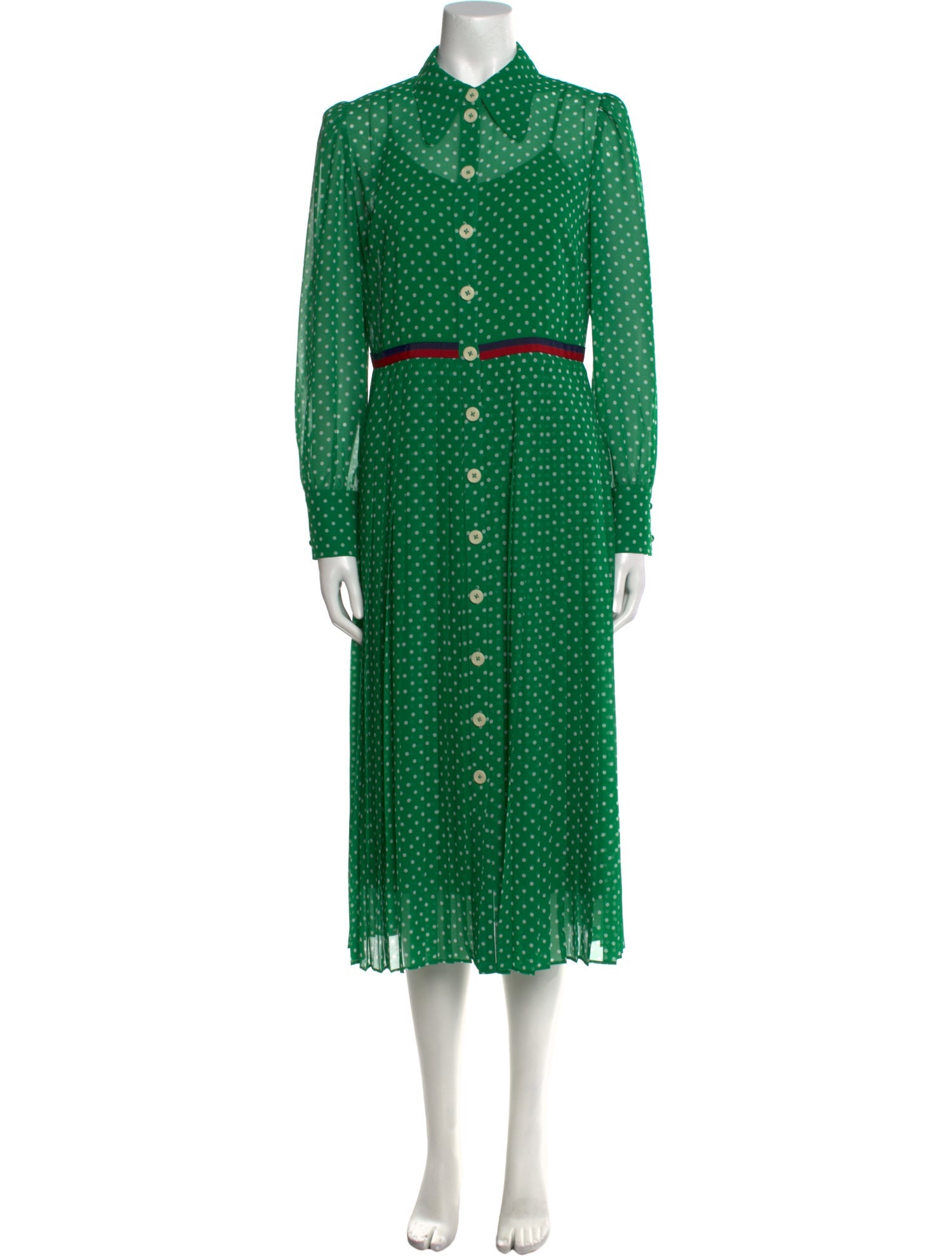 L.K. Bennett Polka Dot Print Midi Length Dress