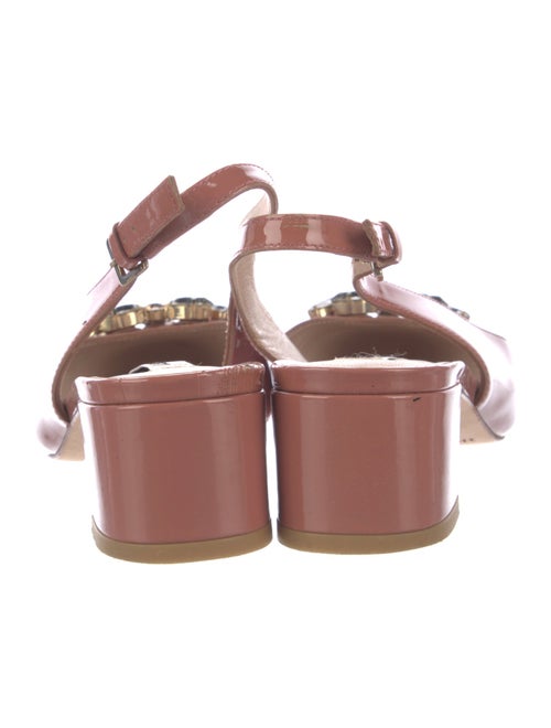 L.K. Bennett Patent Leather Crystal Embellishments Slingback Pumps