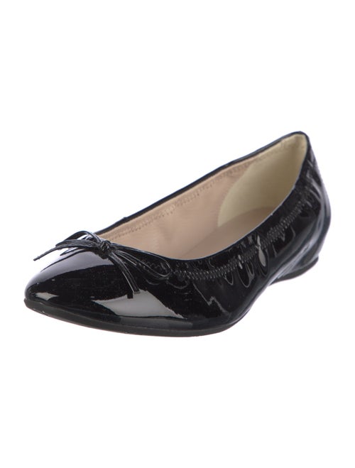 L.K. Bennett Patent Leather Bow Accents Ballet Flats