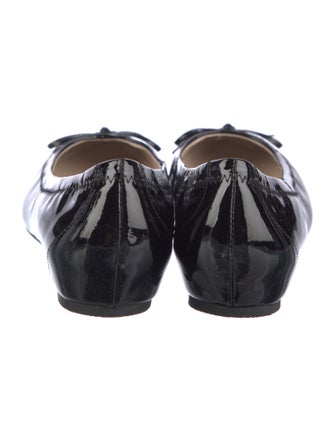 L.K. Bennett Patent Leather Bow Accents Ballet Flats