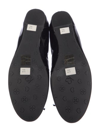 L.K. Bennett Patent Leather Bow Accents Ballet Flats