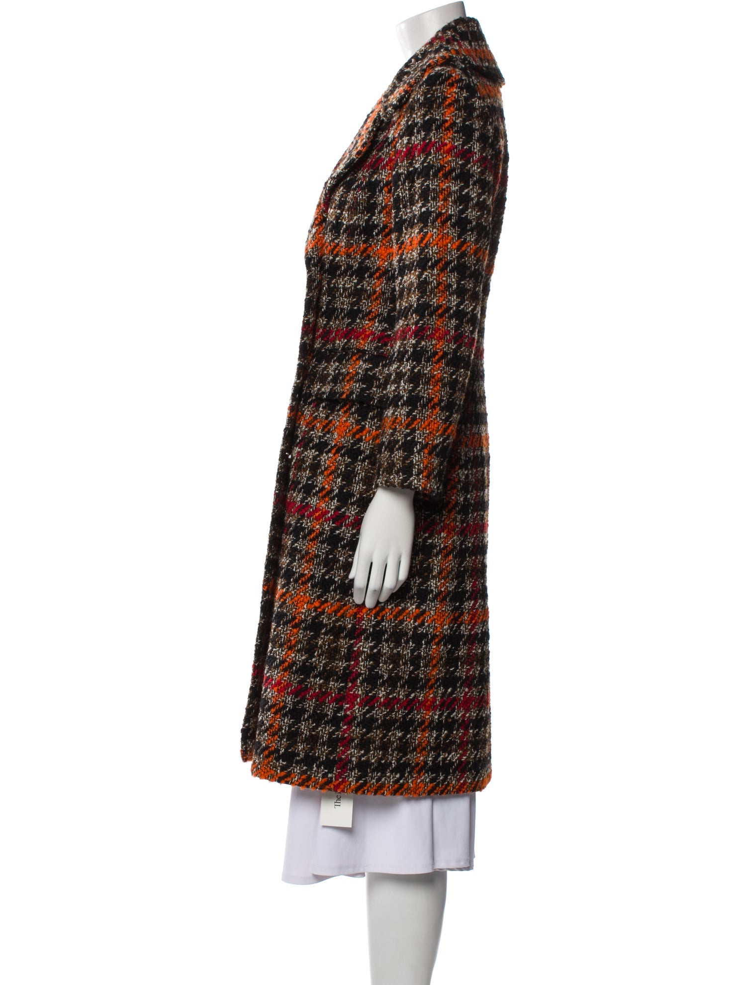 L.K. Bennett Wool Plaid Print Coat