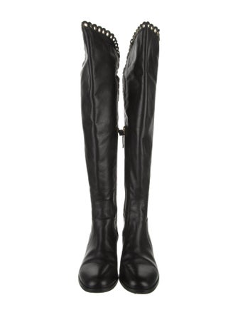 L.K. Bennett Leather Scalloped Accent Boots