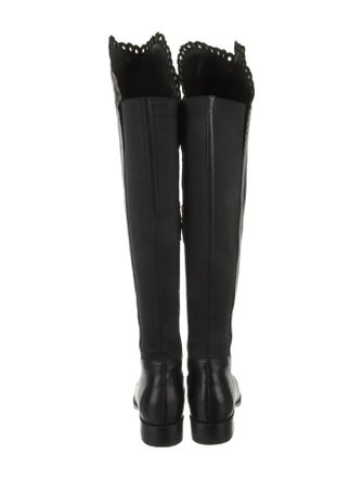 L.K. Bennett Leather Scalloped Accent Boots