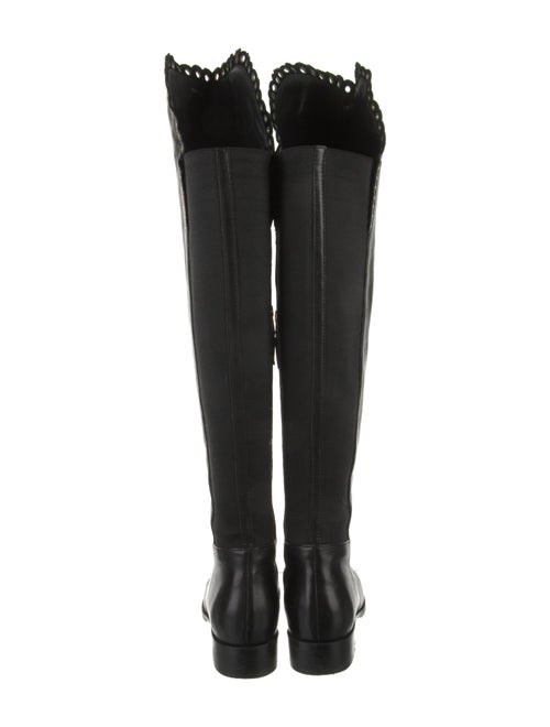 L.K. Bennett Leather Scalloped Accent Boots