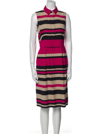 L.K. Bennett Striped Midi Length Dress