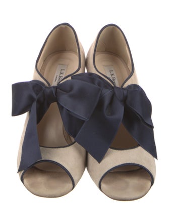 L.K. Bennett Suede Bow Accents Sandals
