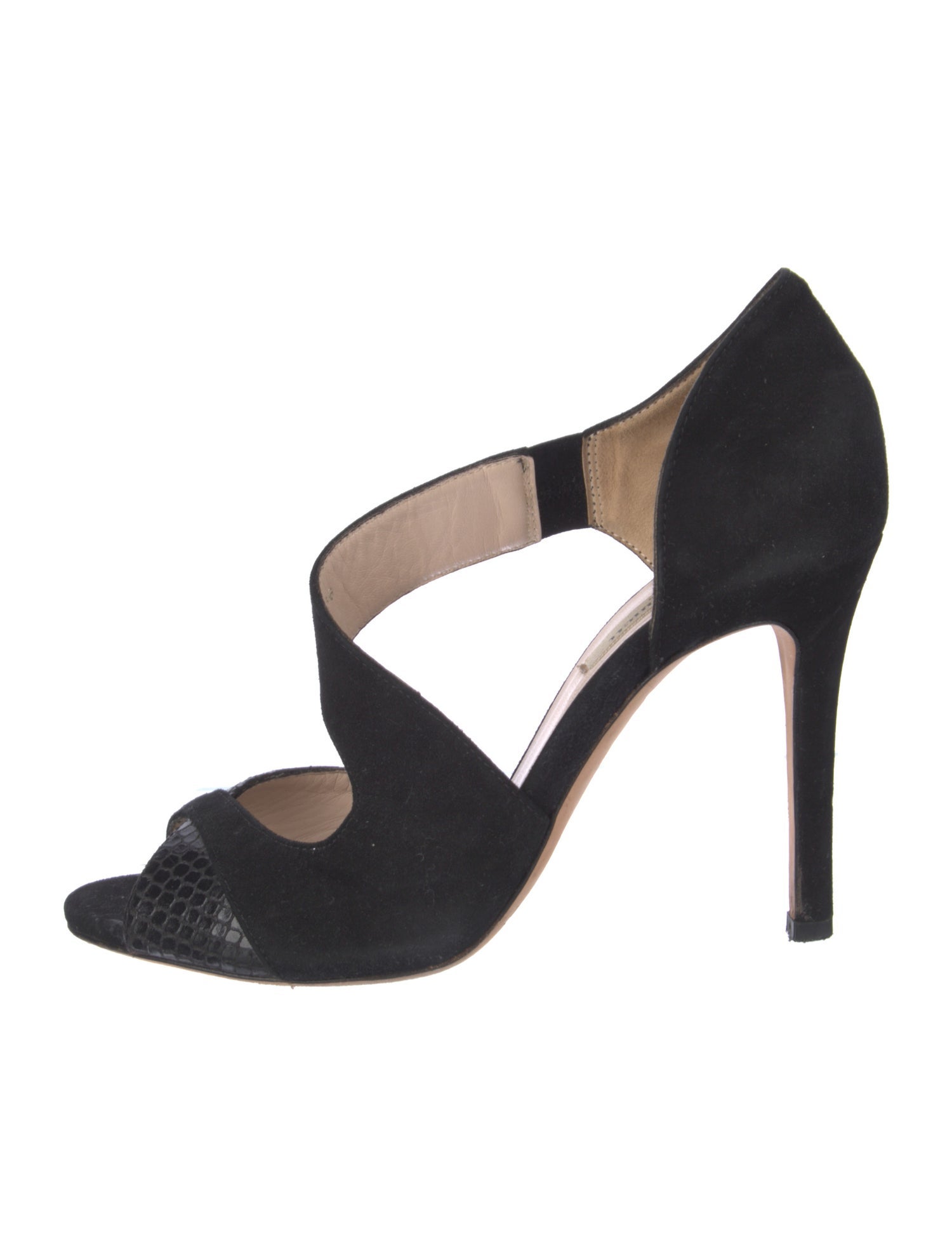 L.K. Bennett Suede Leather Trim Embellishment D'Orsay Pumps