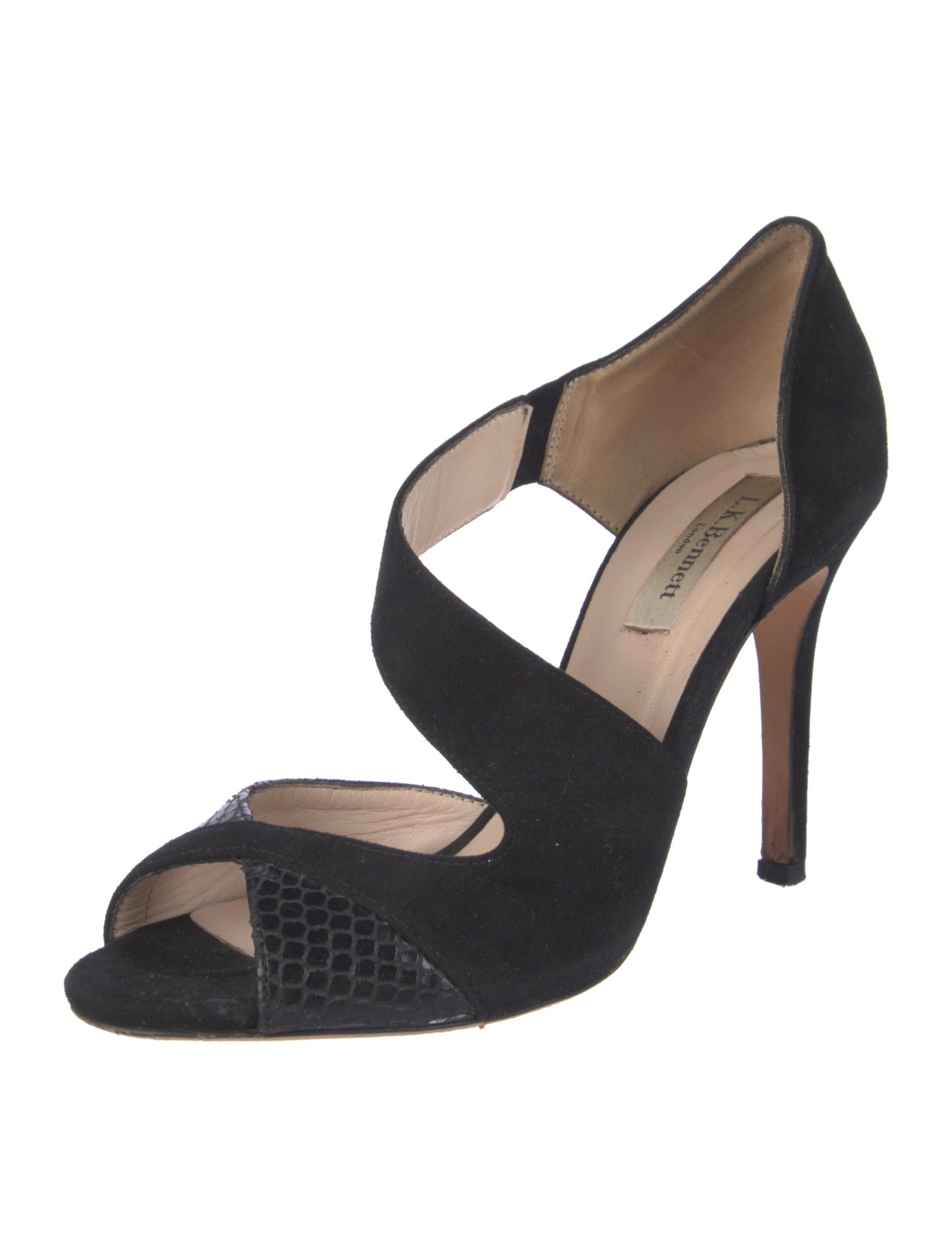 L.K. Bennett Suede Leather Trim Embellishment D'Orsay Pumps