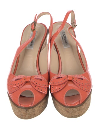 L.K. Bennett Patent Leather Floral Print Slingback Pumps