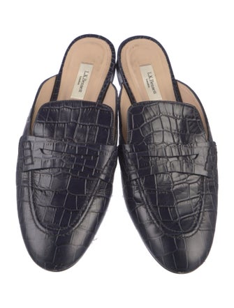 L.K. Bennett Embossed Leather Mules