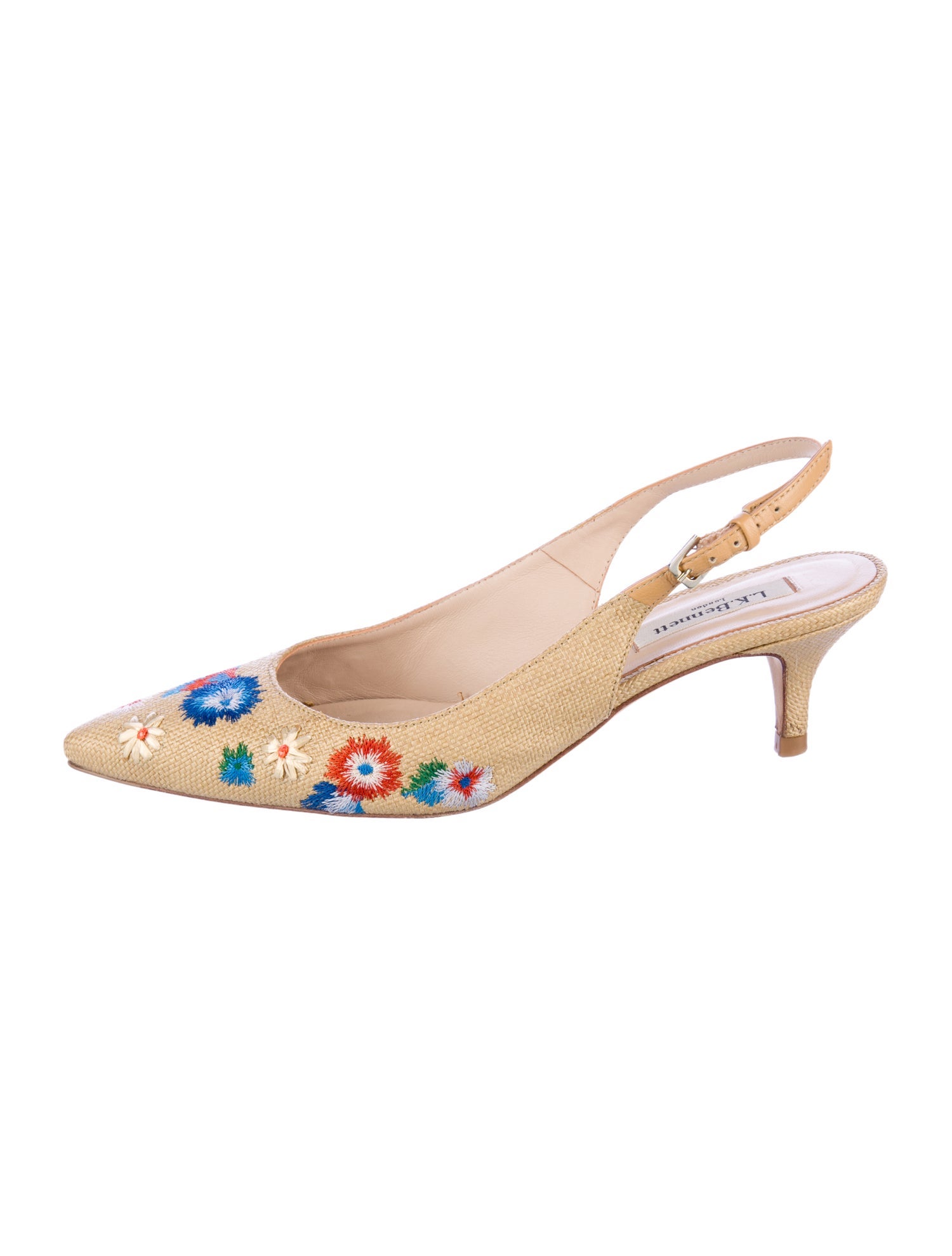 L.K. Bennett Tweed Patterned Slingback Pumps